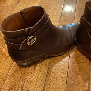 Brown coach booties
